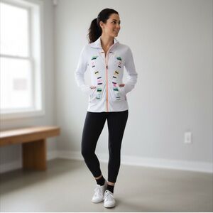 Lululemon Athletica In stride White Jacket with Multicolor Accents